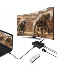 HDMI Switch Media-Tech  5 θέσεων με υποστήριξη ανάλυσης 4K και Τηλεχειριστήριο. Μαύρο