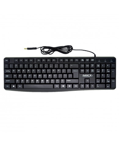 Πληκτρολόγιο Ενσύρματο iMICE K-818 USB, 104 Πλήκτρων. Αδιάβροχο και Αθόρυβο. Μαύρο