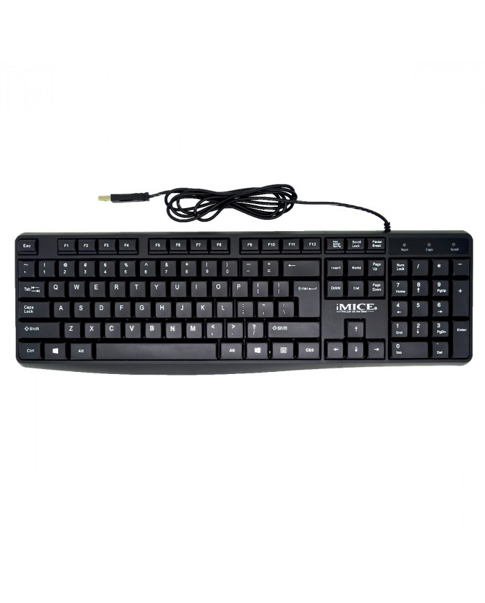 Πληκτρολόγιο Ενσύρματο iMICE K-818 USB, 104 Πλήκτρων. Αδιάβροχο και Αθόρυβο. Μαύρο