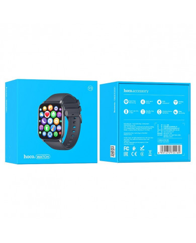 Smartwatch Hoco Y3 IP68 IPS Screen 1.69" 2.5D Glass 220mAh Bluettoth V5.0 Silicon Band Μαύρο Smartwatch Hoco Y3 IP68 IPS Screen 1.69" 2.5D Glass 220mAh Bluettoth V5.0 Silicon Band Μαύρο