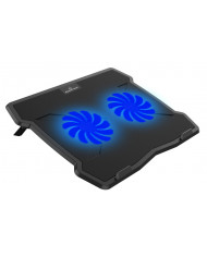 POWERTECH Βάση & ψύξη laptop PT-930, έως 15.6", 2x 125mm fan, LED, μαύρο