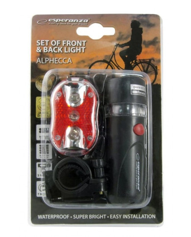 ESPERANZA σετ φωτισμού ποδηλάτου , εμπρός & πίσω, μαύρο