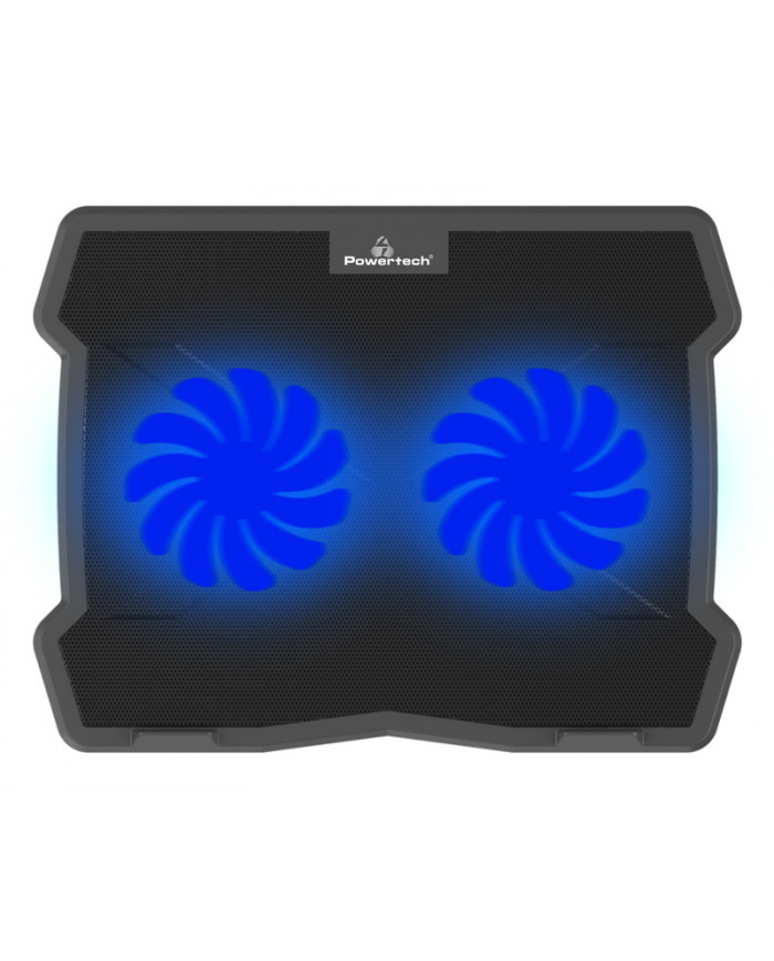 POWERTECH Βάση & ψύξη laptop PT-930, έως 15.6", 2x 125mm fan, LED, μαύρο