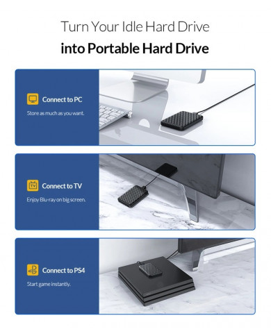 ORICO εξωτερική θήκη για 2.5" HDD , USB 3.0, 5Gbps, 4TB, λευκή