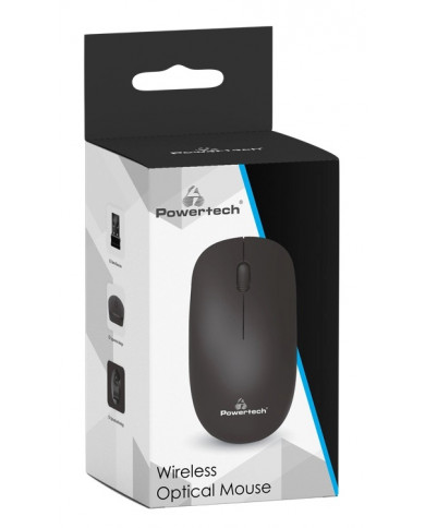 POWERTECH ασύρματο ποντίκι , οπτικό, 1600DPI, μαύρο