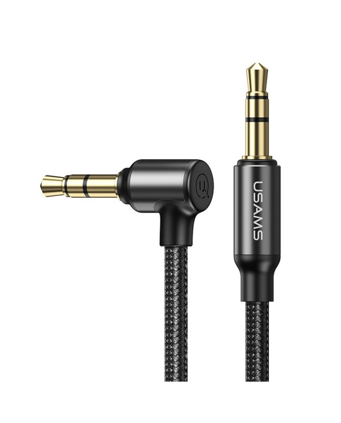 USAMS καλώδιο ήχου 3.5mm , γωνιακό, 1.2m, μαύρο