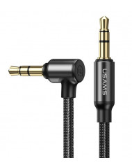 USAMS καλώδιο ήχου 3.5mm , γωνιακό, 1.2m, μαύρο