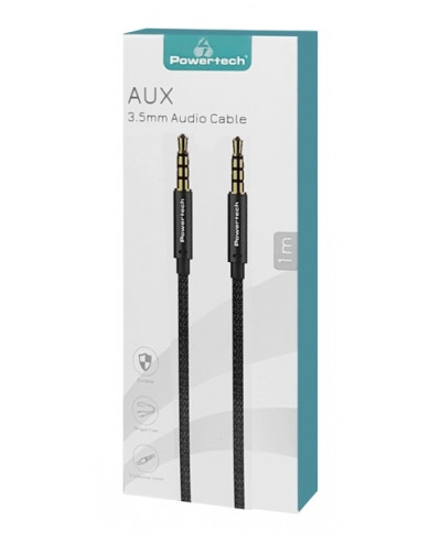 POWERTECH καλώδιο 3.5mm prime , AUX, 4 pin, copper, 1m, μαύρο POWERTECH καλώδιο 3.5mm prime , AUX, 4 pin, copper, 1m, μαύρο