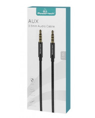 POWERTECH καλώδιο 3.5mm prime , AUX, 4 pin, copper, 1m, μαύρο