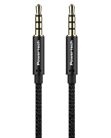 POWERTECH καλώδιο 3.5mm prime , AUX, 4 pin, copper, 1m, μαύρο POWERTECH καλώδιο 3.5mm prime , AUX, 4 pin, copper, 1m, μαύρο