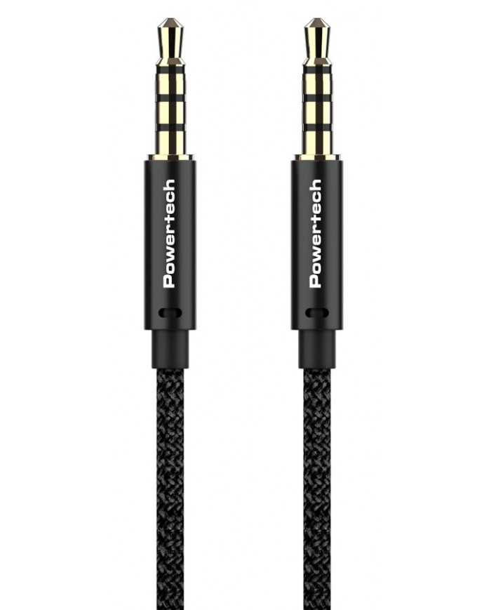 POWERTECH καλώδιο 3.5mm prime , AUX, 4 pin, copper, 1m, μαύρο