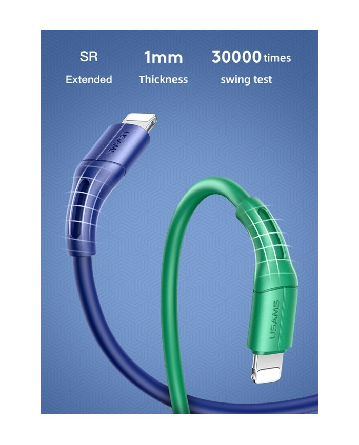 USAMS καλώδιο USB σε Lightning U68, 2A, 1m, λευκό