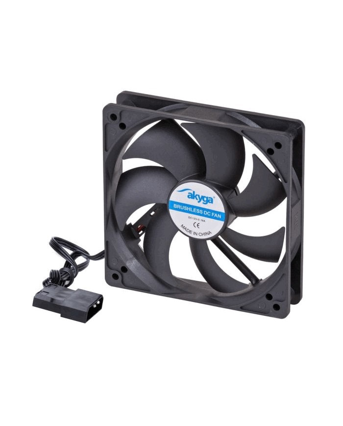 Case Fan Akyga AW-12A-BK 120mm Molex Μαύρο Case Fan Akyga AW-12A-BK 120mm Molex Μαύρο