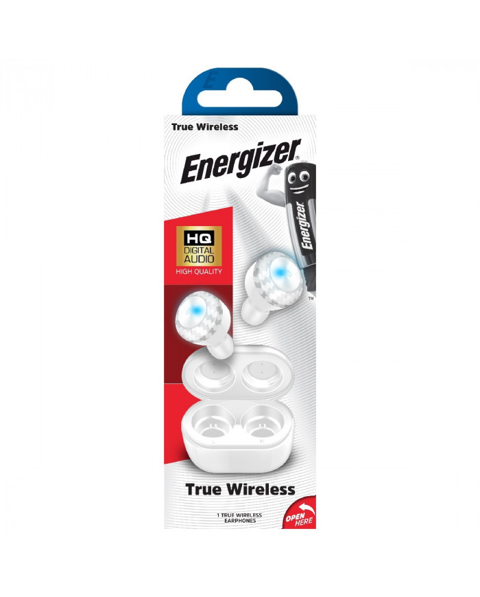 Bluetooth TWS Earphones Energizer UIX30WH V 5.0 Διάρκεια Μπαταρίας 4 Ώρες και Πλήκτρα Ελέγxου Λευκό