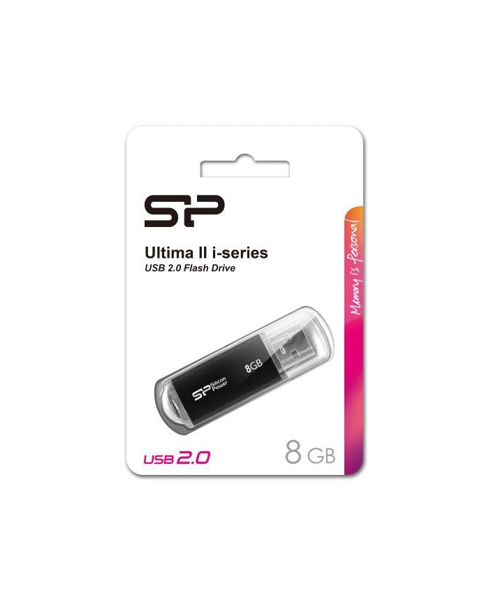 SILICON POWER USB Flash Drive Ultima II-I, 8GB, USB 2.0, μαύρο