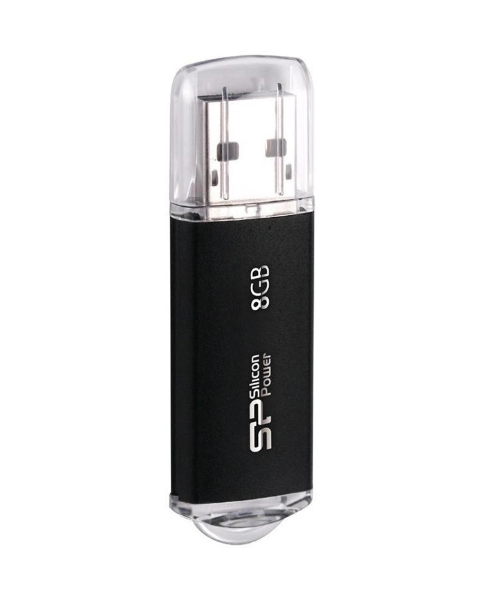 SILICON POWER USB Flash Drive Ultima II-I, 8GB, USB 2.0, μαύρο