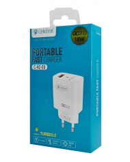 CELEBRAT φορτιστής τοίχου , USB QC3.0, 18W, λευκός