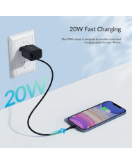 RICO φορτιστής τοίχου , USB-C, PD 20W, μαύρος