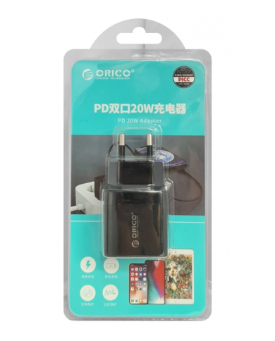 RICO φορτιστής τοίχου , USB-C, PD 20W, μαύρος RICO φορτιστής τοίχου , USB-C, PD 20W, μαύρος