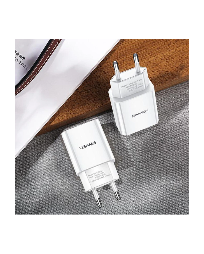 USAMS φορτιστής τοίχου T18, 1x USB, 2.1A, λευκός