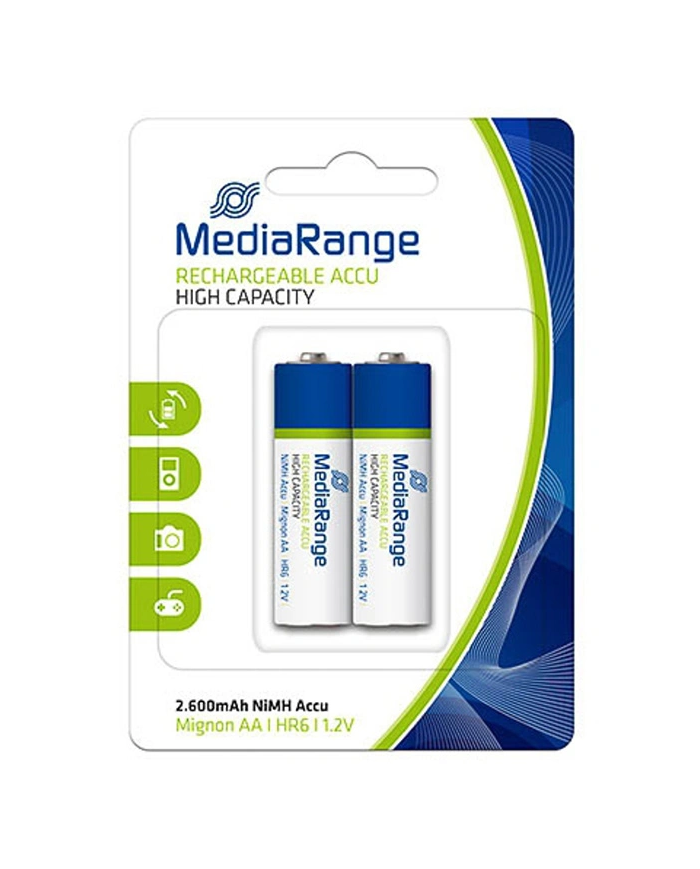 MEDIARANGE επαναφορτιζόμενες μπαταρίες Mignon AA HR6, 2600mAh, 2τμχ