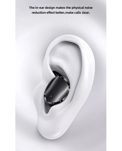 USAMS earphones με θήκη φόρτισης LX08, True Wireless, μαύρα