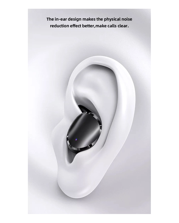 USAMS earphones με θήκη φόρτισης LX08, True Wireless, μαύρα