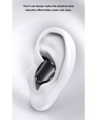 USAMS earphones με θήκη φόρτισης LX08, True Wireless, μαύρα