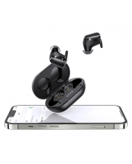 USAMS earphones με θήκη φόρτισης LX08, True Wireless, μαύρα