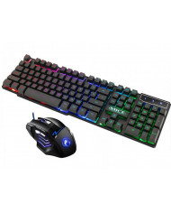 Πληκτρολόγιο και Ποντίκι Ενσύρματα iMICE AN-300 USB με LED Φωτισμό, Gaming Multimedia Πληκτρολόγιο και 7D Ποντίκι. Μαύρο