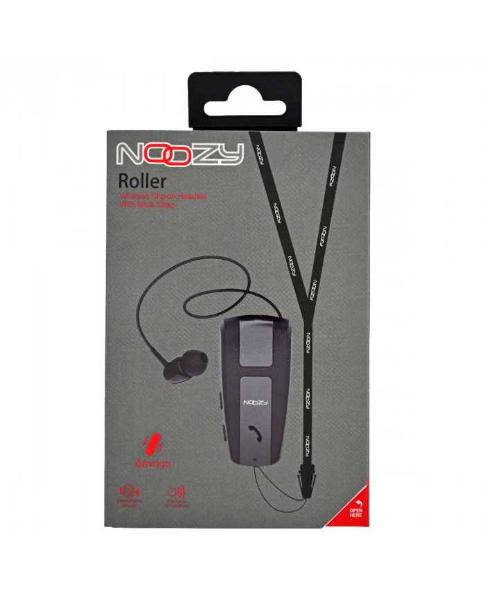 Bluetooth Hands Free Noozy Roller BH68 V.5.0 με Δόνηση και Strap Λαιμού Multi Pairing Μαύρο