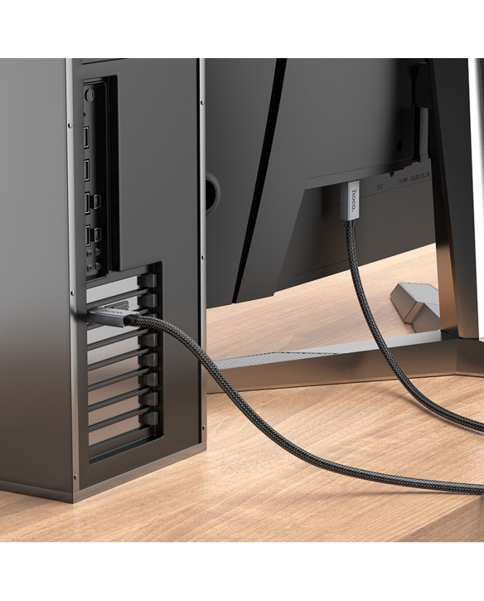 Καλώδιο Hoco US04 Display Port 1.4 σε 8K Ultra HD 60Hz 32.4Gbps 1μ. Μαύρο
