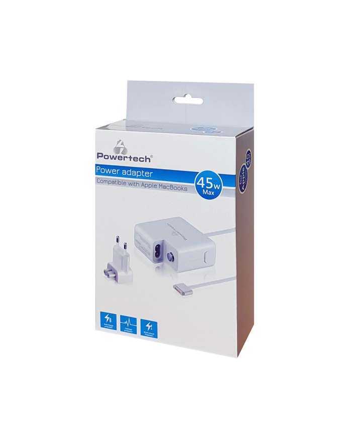 POWERTECH τροφοδοτικό laptop PT-836 για Apple Macbooks, 45W, λευκό