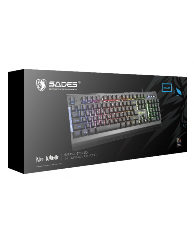 SADES gaming πληκτρολόγιο Neo Whistle SA-KB105, RGB, αθόρυβο, μαύρο
