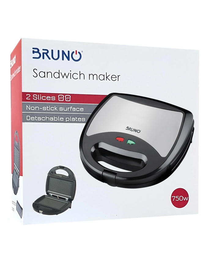 BRUNO Τοστιέρα , με αποσπώμενες πλάκες, αντικολλητική, 750w