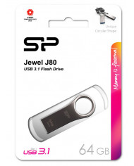 SILICON POWER USB Flash Drive Jewel 80, 64GB, USB 3.2, Titanium