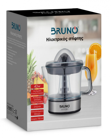 BRUNO ηλεκτρικός στίφτης  με χωρητικότητα 700ml, 40W, inox-μαύρο
