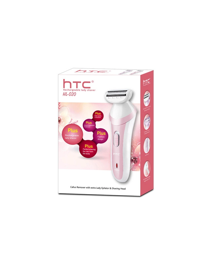 HTC αποτριχωτική μηχανή , 3 σε 1, επαναφορτιζόμενη, ροζ