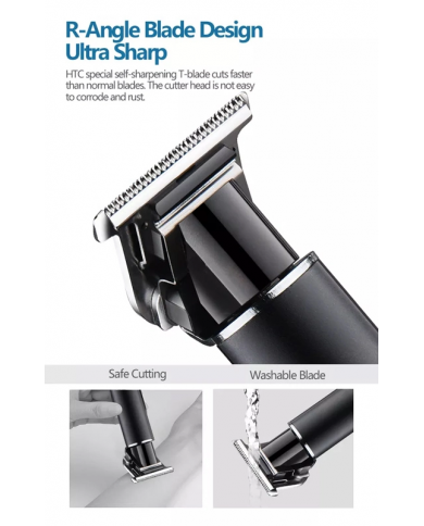 HTC ασύρματη κουρευτική μηχανή A, 4 μήκη κοπής, μαύρη