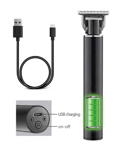 HTC ασύρματη κουρευτική μηχανή A, 4 μήκη κοπής, μαύρη