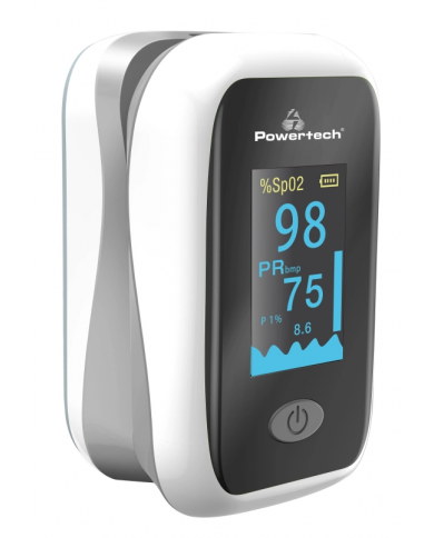 POWERTECH παλμικό οξύμετρο δακτύλου , OLED οθόνη, λευκό