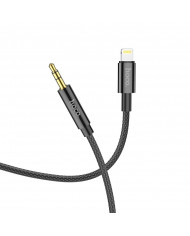 Καλώδιο σύνδεσης Ήχου Hoco UPA19 Braided Lightning Αρσενικό σε 3.5mm Αρσενικό Μαύρο 1m