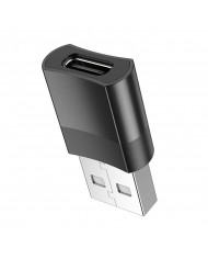 Αντάπτορας Hoco UA17 USB 3.0 σε USB-C με Λειτουργία OTG και Δυνατότητα Φόρτισης 2A/3A 60W Μαύρο