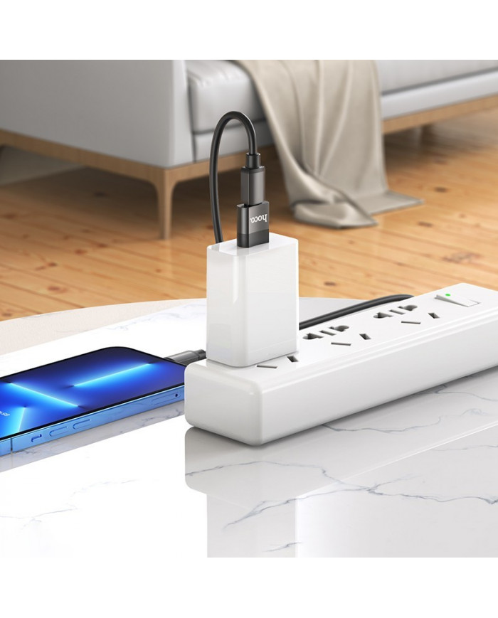 Αντάπτορας Hoco UA17 USB 3.0 σε USB-C με Λειτουργία OTG και Δυνατότητα Φόρτισης 2A/3A 60W Μαύρο