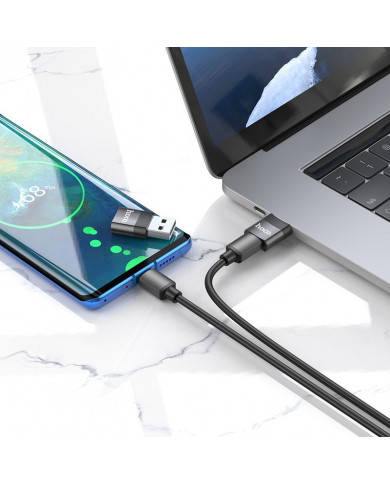 Αντάπτορας Hoco UA17 USB 3.0 σε USB-C με Λειτουργία OTG και Δυνατότητα Φόρτισης 2A/3A 60W Μαύρο