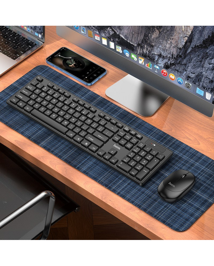 Πληκτρολόγιο και Ποντίκι Hoco GM17 Wireless Business Set Full Size, 104 Πλήκτρα 2.4GHz USB Dongle Μαύρο