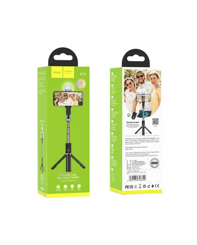 Βάση Στήριξης και Selfie Stick Hoco K16 για Συσκευές 4.7"-6.5" 55mAh, Μήκος 800mm, Μαύρο