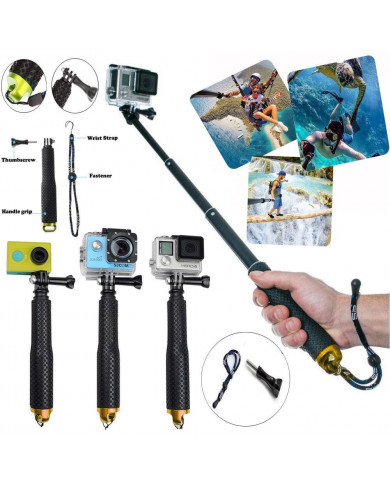 Selfie Stick Monopod LEDISTAR LDX-806 για Φωτογραφικές Μηχανές τύπου GoPro. Πτυσσόμενο Μαύρο Μήκος: 18cm-48cm