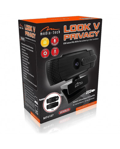USB Webcam Media-Tech Look V Privacy MT4107 Full HD 1920x1080 Μαύρη με Ενσωματωμένο Μικρόφωνο USB Webcam Media-Tech Look V Privacy MT4107 Full HD 1920x1080 Μαύρη με Ενσωματωμένο Μικρόφωνο