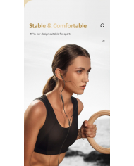 USAMS earphones με μικρόφωνο US-SJ482, Type-C, 10mm, 1.2m, μαύρα